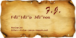 Fülöp János névjegykártya