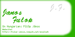 janos fulop business card