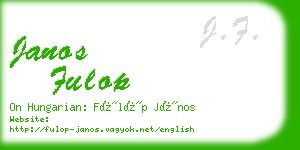 janos fulop business card